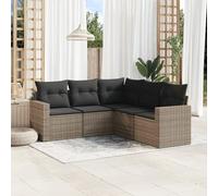 Brokky Juego de sofás jardín con Cojines Conjunto Jardin Exterior Muebles de Jardin Sofa Exterior terraza 5 pzas ratán sintético Gris / 3218940