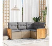 Brokky Juego de sofás jardín con Cojines Conjunto Jardin Exterior Muebles de Jardin Sofa Exterior terraza 4 pzas ratán sintético Beige / 3227613