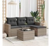 Brokky Juego de sofás jardín con Cojines Conjunto Jardin Exterior Muebles de Jardin Sofa Exterior terraza 5 pzas ratán sintético Gris / 3218870