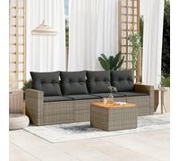 Brokky Juego de sofás jardín con Cojines Conjunto Jardin Exterior Muebles de Jardin Sofa Exterior terraza 5 pzas ratán sintético Gris / 3224002