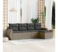 Brokky Juego de sofás jardín con Cojines Conjunto Jardin Exterior Muebles de Jardin Sofa Exterior terraza 5 pzas ratán sintético Gris / 3253627