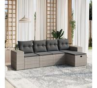 Brokky Juego de sofás jardín con Cojines Conjunto Jardin Exterior Muebles de Jardin Sofa Exterior terraza 5 pzas ratán sintético Gris / 3264396