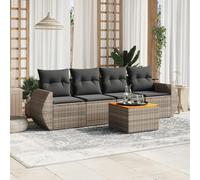 Brokky Juego de sofás jardín con Cojines Conjunto Jardin Exterior Muebles de Jardin Sofa Exterior terraza 5 pzas ratán sintético Gris / 3257215
