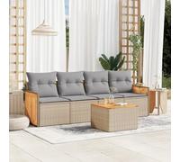 Brokky Juego de sofás jardín con Cojines Conjunto Jardin Exterior Muebles de Jardin Sofa Exterior terraza 5 pzas ratán sintético Beige / 3227459