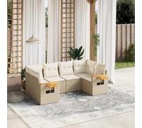 Brokky Juego de sofás jardín con Cojines Conjunto Jardin Exterior Sofa Exterior terraza Muebles Exterior 6 pzas ratán sintético Beige / 3227101