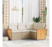 Brokky Juego de sofás jardín con Cojines Conjunto Jardin Exterior Sofa Exterior terraza Muebles Exterior 4 pzas ratán sintético Beige / 3227612