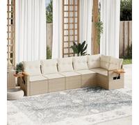 Brokky Juego de sofás jardín con Cojines Conjunto Jardin Exterior Sofa Exterior terraza Muebles Exterior 6 pzas ratán sintético Beige / 3226828