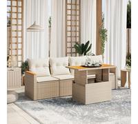 Brokky Juego de sofás jardín con Cojines Muebles Jardin Exterior Conjunto Jardin Exterior Sofas Exteriores de Jardin 5 pzas ratán sintético Beige / 3272955
