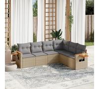 Brokky Juego de sofás jardín con Cojines Muebles Jardin Exterior Conjunto Jardin Exterior Sofas Exteriores de Jardin 6 pzas ratán sintético Beige / 3226843