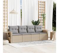 Brokky Juego de sofás jardín con Cojines Muebles Jardin Exterior Conjunto Jardin Exterior Sofas Exteriores de Jardin 4 pzas ratán sintético Beige / 3252216