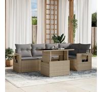 Brokky Juego de sofás jardín con Cojines Muebles Jardin Exterior Conjunto Jardin Exterior Sofas Exteriores de Jardin 6 pzas ratán sintético Beige / 3267889