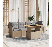 Brokky Juego de sofás jardín con Cojines Muebles Jardin Exterior Conjunto Jardin Exterior Sofas Exteriores de Jardin 5 pzas ratán sintético Beige / 3270667