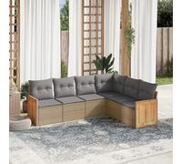 Brokky Juego de sofás jardín con Cojines Muebles Jardin Exterior Conjunto Jardin Exterior Sofas Exteriores de Jardin 6 pzas ratán sintético Beige / 3227683