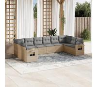 Brokky Juego de sofás jardín con Cojines Muebles Jardin Exterior Conjunto Jardin Exterior Sofas Exteriores de Jardin Beige 10 pzas ratán sintético / 3220668