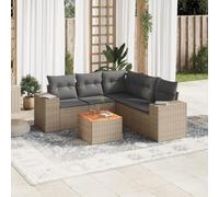 Brokky Juego de sofás jardín con Cojines Sofa Jardin Conjunto Jardin Exterior Muebles Jardin Exterior 6 pzas ratán sintético Beige / 3225443
