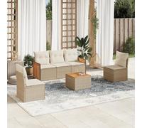 Brokky Juego de sofás jardín con Cojines Sofa Jardin Conjunto Jardin Exterior Muebles Jardin Exterior 6 pzas ratán sintético Beige / 3259937