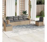 Brokky Juego de sofás jardín con Cojines Sofa Jardin Conjunto Jardin Exterior Muebles Jardin Exterior 6 pzas ratán sintético Beige / 3218799
