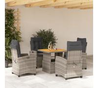 Brokky Set Comedor de jardín 5 Piezas con Cojines Mesa y sillas terraza Exterior Muebles Jardin Exterior Muebles de Jardin ratán sintético Gris / 3277400
