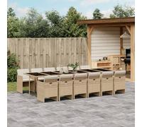Brokky Set Comedor de jardín con Cojines Mesa y sillas terraza Exterior Muebles Jardin Exterior Muebles de Jardin 13 pzas ratán sintético Beige / 3277713