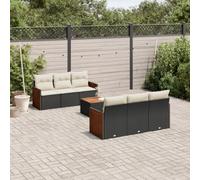 Brokky Set de Comedor de jardín 7 pzas y Cojines Mesa y sillas terraza Exterior Muebles Jardin Exterior Muebles de Jardin ratán sintético Negro / 3227470