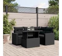 Brokky Set de Muebles de jardín 5 pzas y Cojines Conjunto terraza Exterior Mueble Exterior Mueble Jardin Exterior ratán sintético Negro / 3267245