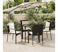 Brokky Set de Muebles jardín 5 pzas con Cojines baul Jardin Exterior Garden Furniture Set Sofa Jardin Conjunto Jardin Exterior ratán sintético Negro 3185096