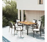 Brokky Set de Muebles jardín 5 pzas con Cojines baul Jardin Exterior Garden Furniture Set Sofa Jardin Conjunto Jardin Exterior ratán sintético Negro 3157965