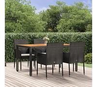 Brokky Set de Muebles jardín 5 pzas con Cojines baul Jardin Exterior Garden Furniture Set Sofa Jardin Conjunto Jardin Exterior ratán sintético Negro 3185013