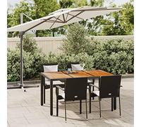 Brokky Set de Muebles jardín 5 pzas con Cojines baul Jardin Exterior Garden Furniture Set Sofa Jardin Conjunto Jardin Exterior ratán sintético Negro 3184989