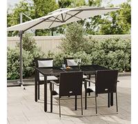 Brokky Set de Muebles jardín 5 pzas con Cojines baul Jardin Exterior Garden Furniture Set Sofa Jardin Conjunto Jardin Exterior ratán sintético Negro 3184977