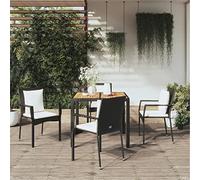 Brokky Set de Muebles jardín 5 pzas con Cojines Garden Furniture Set Sofa Jardin Conjunto Jardin Exterior baul Jardin Exterior ratán sintético Negro 3157964
