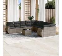 Brokky Set de sofás de jardín 10 pzas con Cojines Muebles de Jardin Sofa Jardin Exterior Conjunto de Jardin Exterior sofá Exterior ratán sintético Gris / 3254247