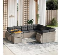 Brokky Set de sofás de jardín 10 pzas con Cojines Muebles de Jardin Sofa Jardin Exterior Conjunto de Jardin Exterior sofá Exterior ratán sintético Gris / 3272362