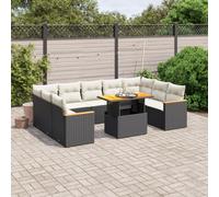 Brokky Set de sofás de jardín 11 pzas y Cojines Conjunto de Jardin Exterior sofá Exterior Muebles de Jardin Sofa Jardin Exterior ratán sintético Negro / 3273247