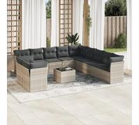 Brokky Set de sofás de jardín 12 pzas y Cojines Conjunto de Jardin Exterior sofá Exterior Muebles de Jardin Sofa Jardin Exterior ratán sintético Gris / 3217892
