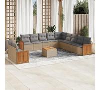Brokky Set de sofás de jardín 12 pzas y Cojines Conjunto de Jardin Exterior sofá Exterior Muebles de Jardin Sofa Jardin Exterior ratán sintético marrón / 3227816