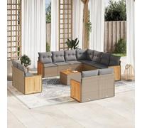 Brokky Set de sofás de jardín 12 pzas y Cojines Conjunto de Jardin Exterior sofá Exterior Muebles de Jardin Sofa Jardin Exterior ratán sintético marrón / 3228187