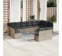 Brokky Set de sofás de jardín 12 pzas y Cojines Conjunto de Jardin Exterior sofá Exterior Muebles de Jardin Sofa Jardin Exterior ratán sintético Gris / 3218372