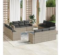 Brokky Set de sofás de jardín 12 pzas y Cojines Conjunto de Jardin Exterior sofá Exterior Muebles de Jardin Sofa Jardin Exterior ratán sintético Gris / 3251109