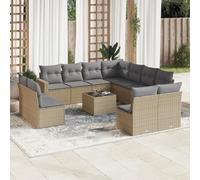 Brokky Set de sofás de jardín 12 pzas y Cojines Conjunto de Jardin Exterior sofá Exterior Muebles de Jardin Sofa Jardin Exterior ratán sintético marrón / 3219129