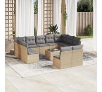 Brokky Set de sofás de jardín 12 pzas y Cojines Muebles terraza Conjunto Jardin Exterior Sofas Exteriores de terraza ratán sintético marrón / 3218359