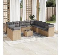 Brokky Set de sofás de jardín 12 pzas y Cojines Muebles terraza Conjunto Jardin Exterior Sofas Exteriores de terraza ratán sintético marrón / 3217889