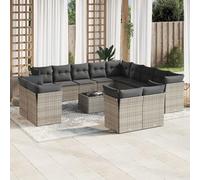 Brokky Set de sofás de jardín 14 pzas con Cojines Conjunto de Jardin Exterior sofá Exterior Muebles de Jardin Sofa Jardin Exterior ratán sintético Gris / 3218560