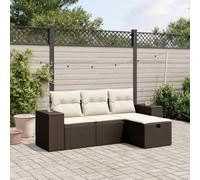 Brokky Set de sofás de jardín 4 pzas y Cojines Conjunto de Jardin Exterior sofá Exterior Muebles de Jardin Sofa Jardin Exterior ratán sintético marrón / 3264379