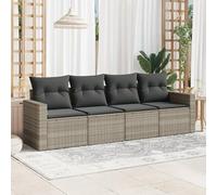 Brokky Set de sofás de jardín 4 pzas y Cojines Muebles Jardin Sofas Exteriores de Jardin Conjunto Jardin Exterior ratán sintético Gris / 3218672
