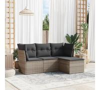 Brokky Set de sofás de jardín 4 pzas y Cojines Sofa Jardin Exterior Mueble Jardin Exterior Muebles terraza Exterior ratán sintético Gris / 3249379