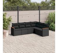 Brokky Set de sofás de jardín 6 Piezas y Cojines Muebles Jardin Sofas Exteriores de Jardin Conjunto Jardin Exterior ratán sintético Negro / 3225999