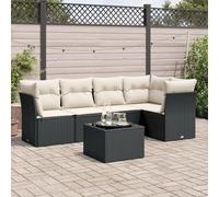 Brokky Set de sofás de jardín 6 Piezas y Cojines Sofa Jardin Exterior Mueble Jardin Exterior Muebles terraza Exterior ratán sintético Negro / 3217606
