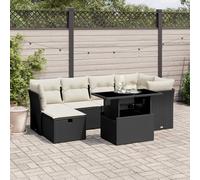 Brokky Set de sofás de jardín 7 pzas con Cojines Muebles Jardin Sofas Exteriores de Jardin Conjunto Jardin Exterior ratán sintético Negro / 3274656