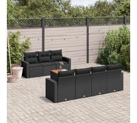 Brokky Set de sofás de jardín 8 Piezas y Cojines Muebles Jardin Sofas Exteriores de Jardin sillones Jardin Exterior ratán sintético Negro / 3224025